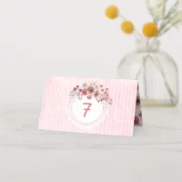 Mauve Coral Floral Wedding Table Number Cards