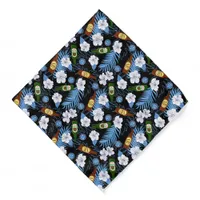 Beer Drinker Black Tropical Palm Leaves Patterned Bandana