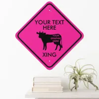 Create Your Own Graphic Hot Pink Animal Crossing Metal Sign