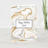 White, Gray and Gold Marble Dad's Birthday  Card