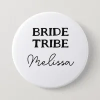 Bachelorette Bride Tribe Black And White Name Button