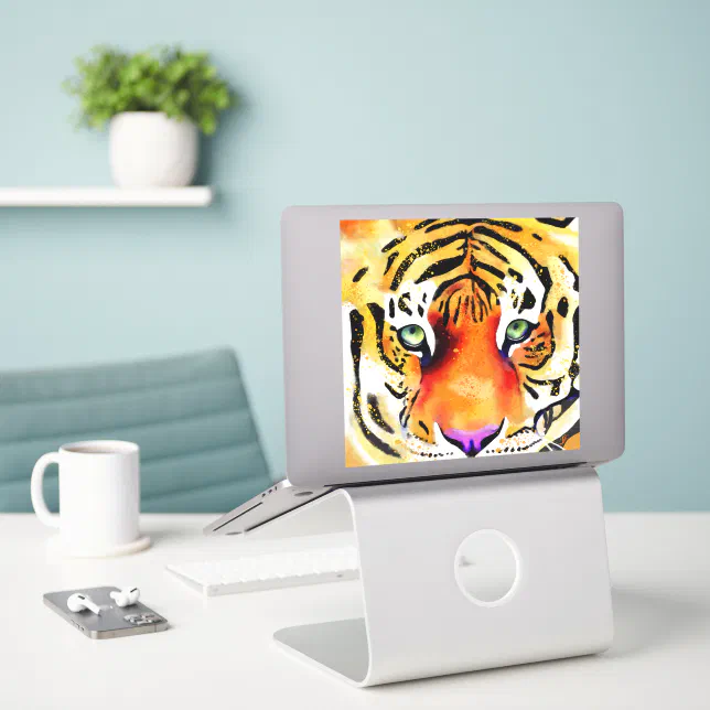 Capturing the Majesty: A Tiger's Gaze Sticker