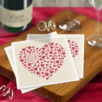 Heart Full of Hearts Love Red ID733 Paper Dinner Napkins