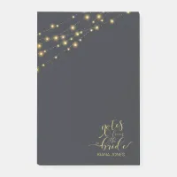 Modern String Lights Wedding Gold ID585 Post-it Notes