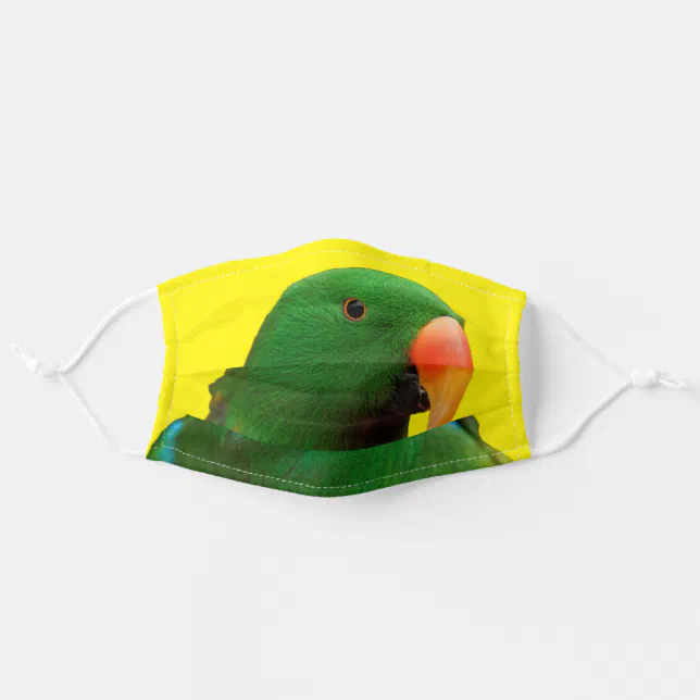 "The Green Orator" Eclectus Parrot Bird Adult Cloth Face Mask