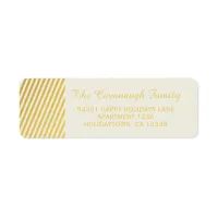 Elegant Modern Christmas Gold Foil Stripes Label