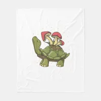 Cottagecore Aesthetic Mushroom Turtle Tortoise Gob Fleece Blanket