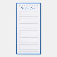 Passover Elegant Jewish Blue White To Do List  Magnetic Notepad