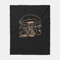Cottagecore Aesthetic Goblincore Mushroom Snail Fleece Blanket