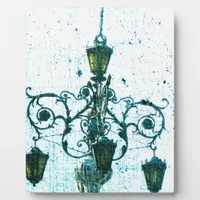 Plaza Light Blue Crackle Plaque