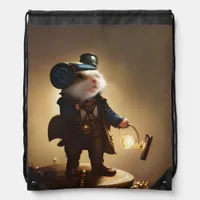 Steampunk Hamster Drawstring Bag