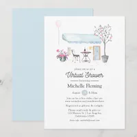 Watercolor Paris Virtual Baby or Bridal Shower Invitation