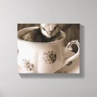 Baby Chick in a Teacup  Canvas Print