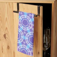 Purple and Blue Tie Dye Pattern Kitchen Towel