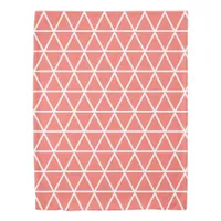 Coral white triagle geometric pattern modern duvet cover