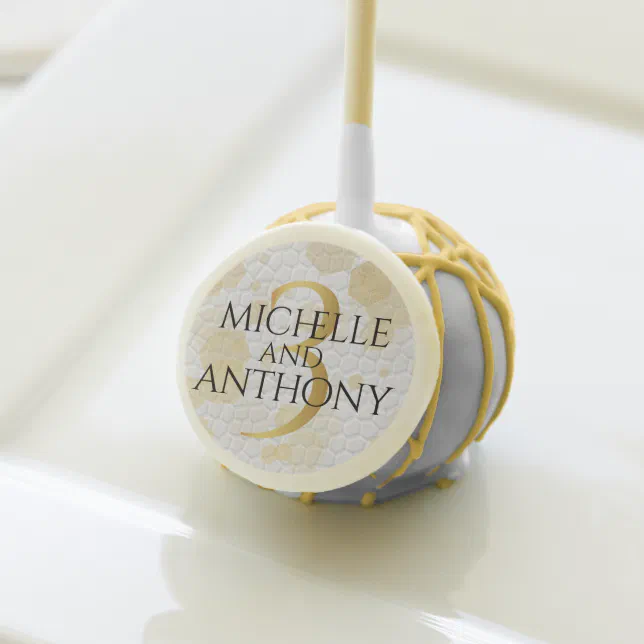 Elegant 3rd Leather Wedding Anniversary Cake Pops