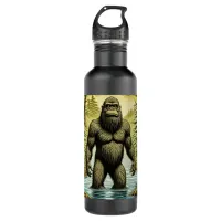 Bigfoot standing in Water Cartoon Stainless Steel Water Bottle