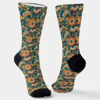 Retro Floral Pattern Socks