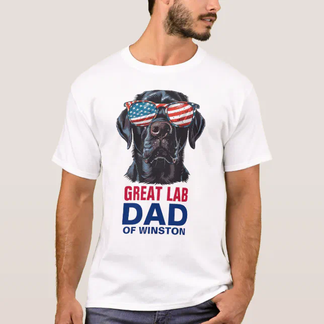 Great Labrador Dad 4th of July American Flag T-Shirt