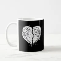 Gothic Skeleton Heart Hands Retro Aesthetic Coffee Mug