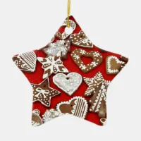 Christmas Gingerbread Cookies Ceramic Ornament