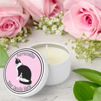 Black and White Tuxedo Cat Personalized Mini Candle Favors