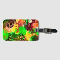 Digital Pour Painting Autumn Colors Fluid Art Luggage Tag