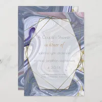 Couple's Shower Marbleized Purple Rose Agate Invitation