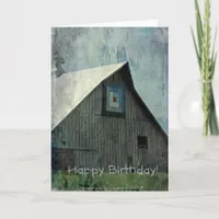 Barn Quilt Grunge, Birthday Card