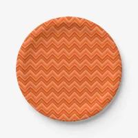 Orange Zig Zags Paper Plates