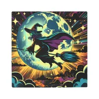 A Witch and a Full Moon Halloween Party Metal Print