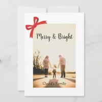 Merry and Bright modern christmas Holiday Card