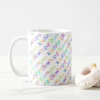 Colorful ABC Rainbow Crayons Kid's Handwriting Coffee Mug