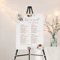 Boho Pampas Floral 4 Tables Seating Chart Signn Foam Board