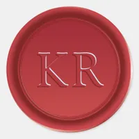 Red Elegant Monogram Wax Seal