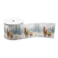 Shetland Pony and Holly Christmas   Satin Ribbon