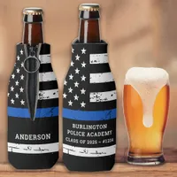 Thin Blue Line Flag Police Academy Graduation Bottle Cooler