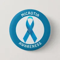 Microtia Blue Awareness Ribbon Button