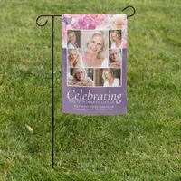 Purple Floral Peonie Collage Tribute  Garden Flag