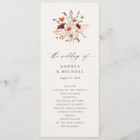 Boho Wildflower Elegant Fall Wedding Program