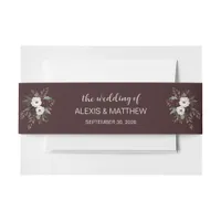 Rustic Wedding Burgundy Invitation Belly Band