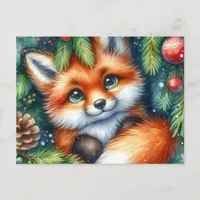 Christmas Red Fox Postcard