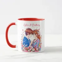 Cute Anime Couple Cuddling Personalized Mug