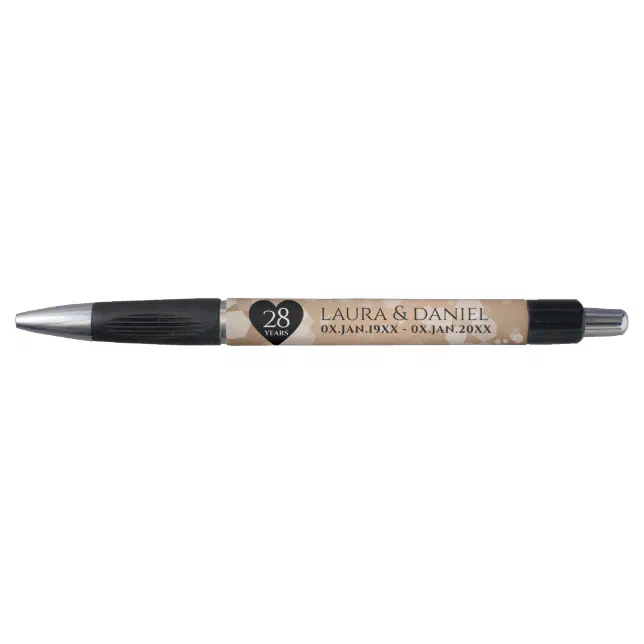 Elegant 28th Linen Wedding Anniversary Celebration Pen