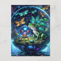 Frog in a Gazing Ball with a Gazing Ball Postcard