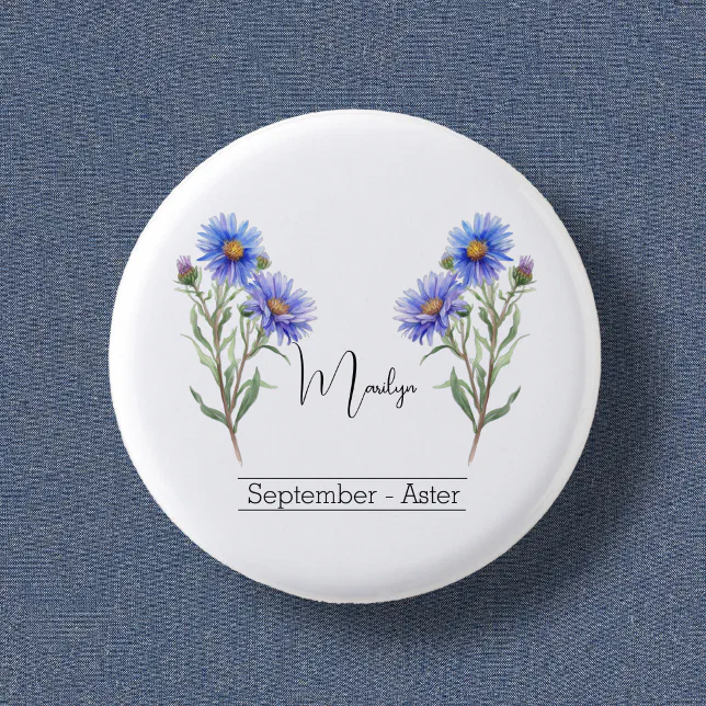 Birth Month Flower September Aster Button