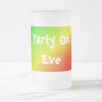 Colorful Rainbow Gradient Diagonal Blend Frosted Glass Beer Mug