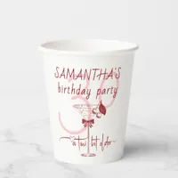 Tini Bit Older Modern Bow Cherry Martini Birthday Paper Cups