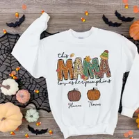 Autumn Mama Love Her Pumpkin Leopard  Sweatshirt