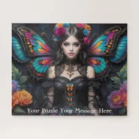 Gothic butterfly girl jigsaw puzzle